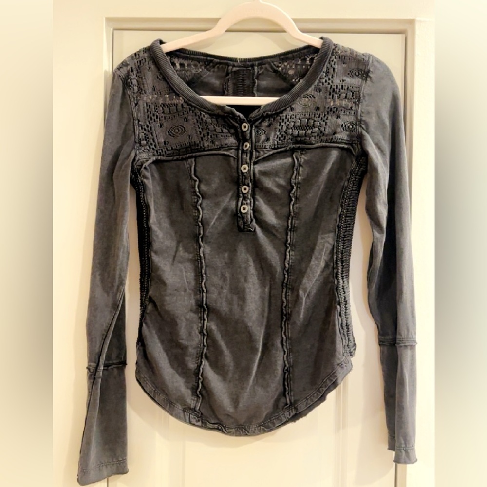 Urban Outfitters Faded Black Long Sleeve with Lace detail